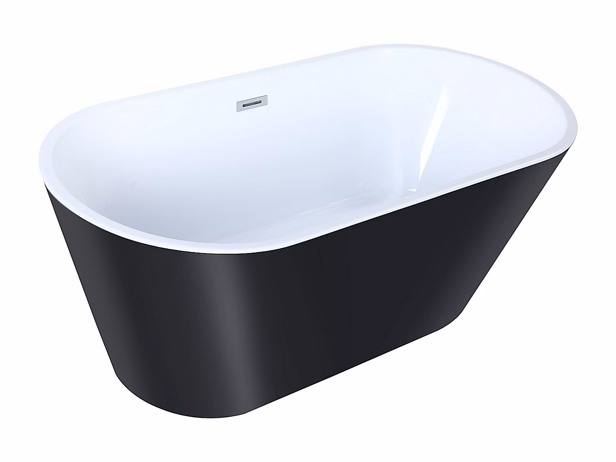 Baignoire îlot design – 150 × 70 × 58 cm | Noire | 201 L | TWIGGY