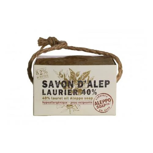 Utile pour l’extérieur：Savon d'Alep 40% Laurier Tadé Pays du Levant - 200 g