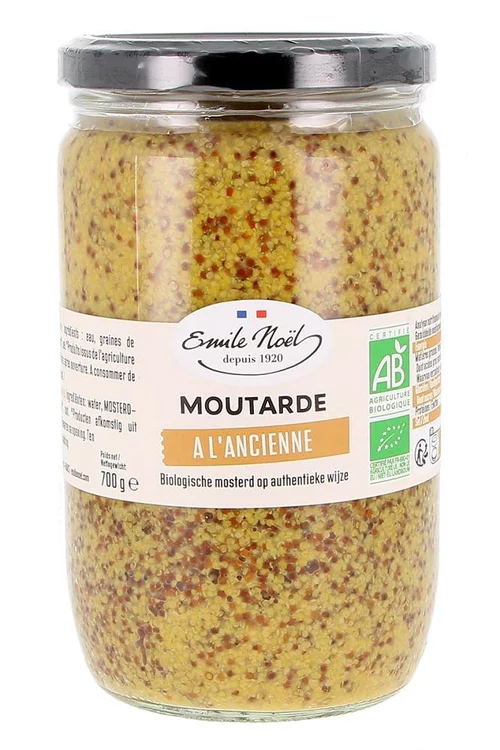 Extérieur utile：Moutarde à l'ancienne bio en pot de 700 g