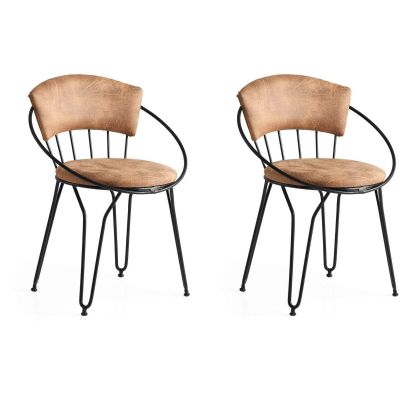 Chaise en métal et velours Istambul (Lot de 2)