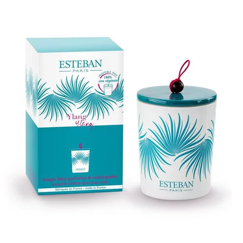 Le pratique pour l’extérieur:Bougie déco parfumée et rechargeable Ylang-Ylang Esteban - 180 g
