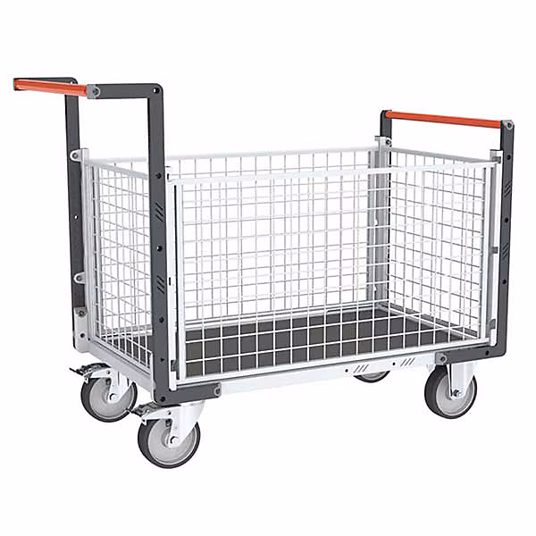 Chariot modulable grillagé 4 côtés – Plateau antidérapant 965 × 555mm, Charge max 500kg, 806724565