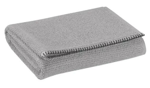 Bien pratique au jardin：Serviette invité en coton coloris gris perle Vivaraise Bora - 50 x 30 cm