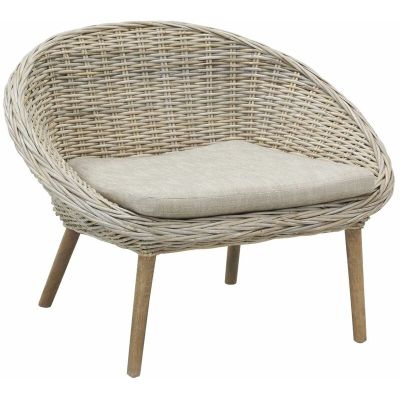 Fauteuil rond en poelet gris Talang