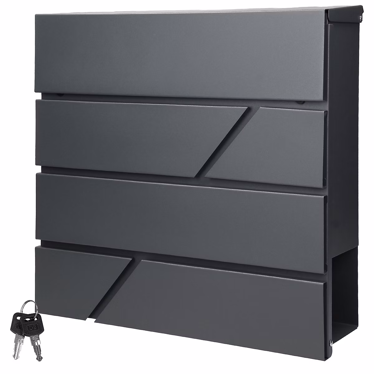 Boîte aux lettres, boîte à colis et accessoires – Boîte aux lettres murale anthracite avec 2 clés compartiment à journaux postale