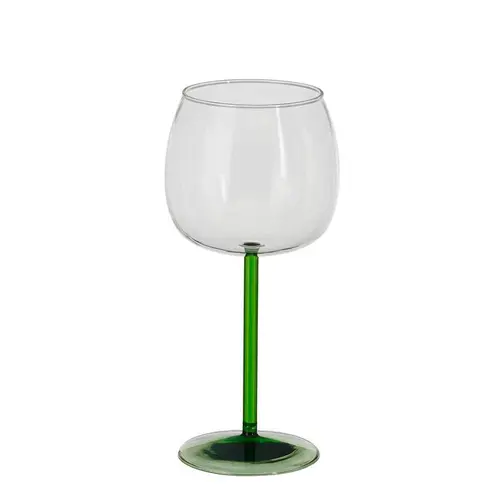 Pour créer votre univers jardin:Verre à vin à pied vert Riga - Ø 9,5 x H 20 cm