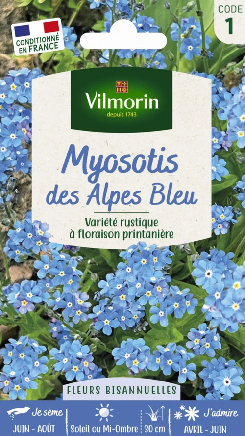 Au service de vos extérieurs：Myosotis des Alpes bleu Vilmorin - graines à semer