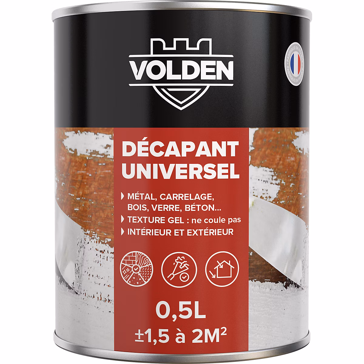 Décapant universel en gel métal – carrelage, bois, verre, béton Volden 500 ml