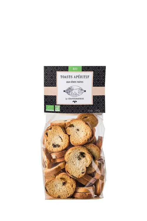 Jardin & maison:Toasts bio olives noires Chanteracoise - 140 g