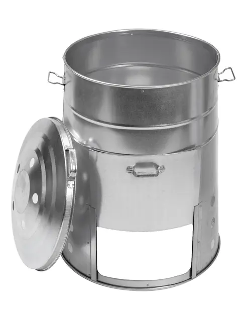 Pour vivre le jardin autrement:Composteur coloris gris en acier galvanisé - 120 L