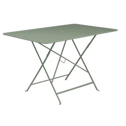 Jardin au naturel：Table pliante rectangulaire en acier coloris cactus Bistro Fermob - 117 x 77 x 74 cm