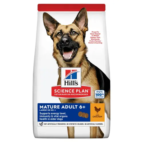 Pour votre confort au jardin：Croquette pour chien mature grande race au poulet Hill's - 12 kg