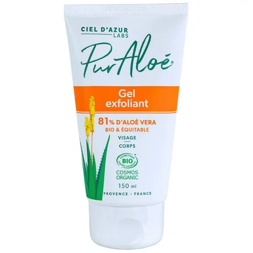 Sélection nature:Gel Exfoliant Visage et Corps 81% Bio Vegan Pur Aloé 150ml blanc