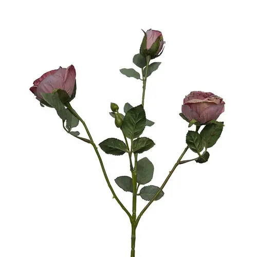 Pour un extérieur plus agréable:Tige de rose 3 boutons violette en papier Naturalys - 61 cm