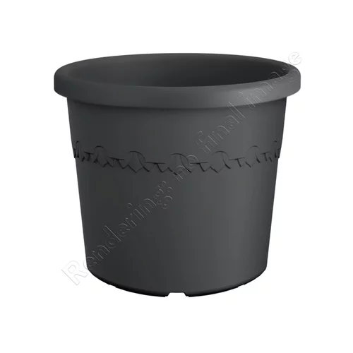 À avoir pour l’extérieur：Pot en plastique recyclé gris anthracite Elho Algarve Cilindro - Ø 48 x H 40 cm