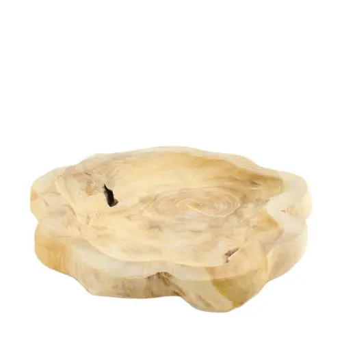 Pour personnaliser votre jardin:Plateau en bois de teck naturel - Ø 29 x H 4 cm