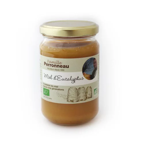 Au quotidien：Miel d’eucalyptus bio dans pot en verre de 375 g