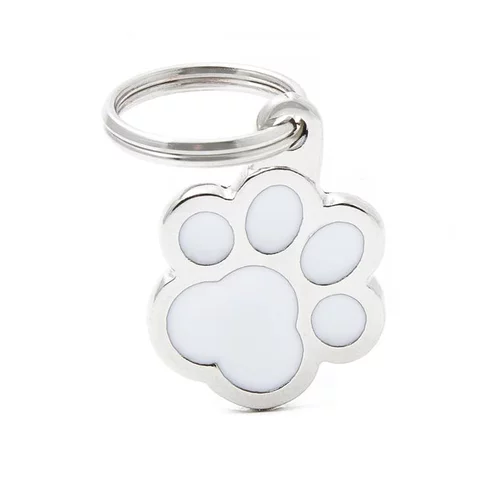 Extérieur adapté:Médaille classic patte blanche pour chien en acier