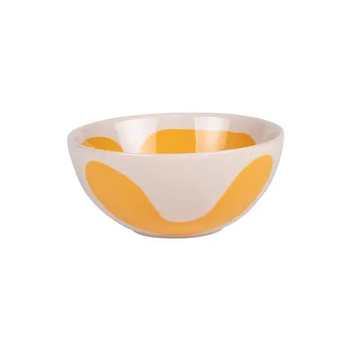 Utile extérieur：Coupelle en grès beige et jaune Lulli - Ø 12 cm