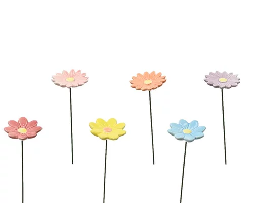 Inspiration jardin：Pique fleurs coloris multicolore en porcelaine - 6 x 6 x 27 cm