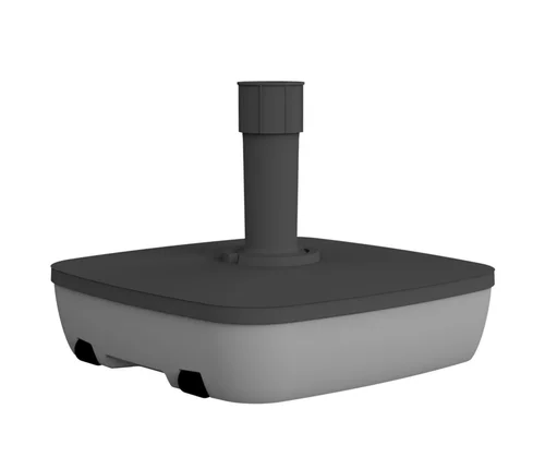 Conçu pour le jardin：Pied de parasol carré vide à remplir coloris gris en plastique 49 x 49 x 5,2 cm - 2 kg