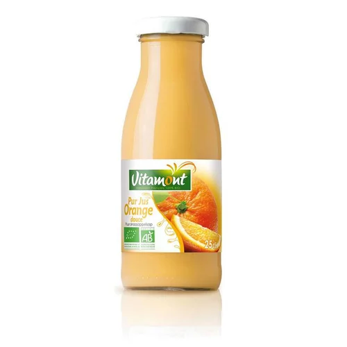 Pour faciliter la vie dehors:Mini bouteille orange bio Vitamont - 25 cl
