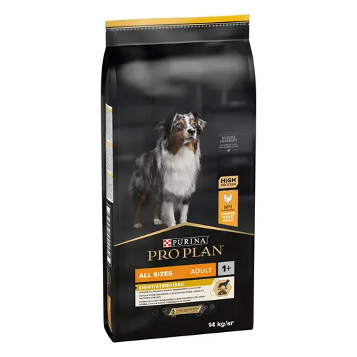 Univers extérieur：Croquette pour chien adulte stérilisé light au poulet Pro Plan - 14 kg