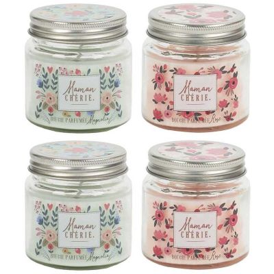 Bougie parfumée en pot Maman 6.5 cm (Lot de 4)