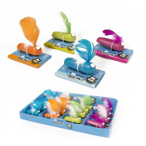 Jardin confort:Jouet interactif pour chat coloris multicolore insecte rampant avec plumes Europet Bug-me