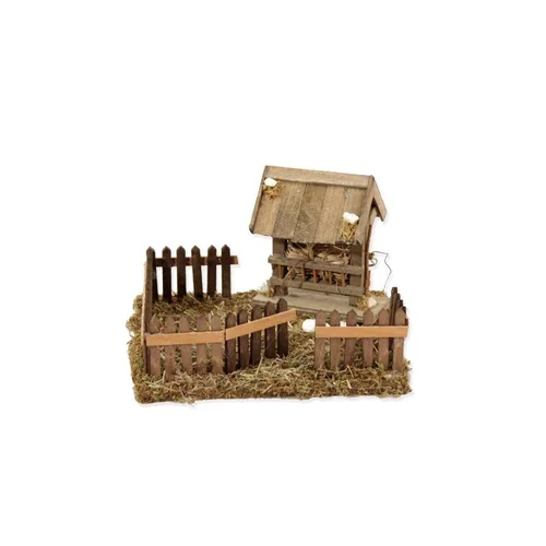 Pour simplifier le jardin：Enclos vide avec barrières et mangeoire Bertoni - 16 x 14 x 11 cm