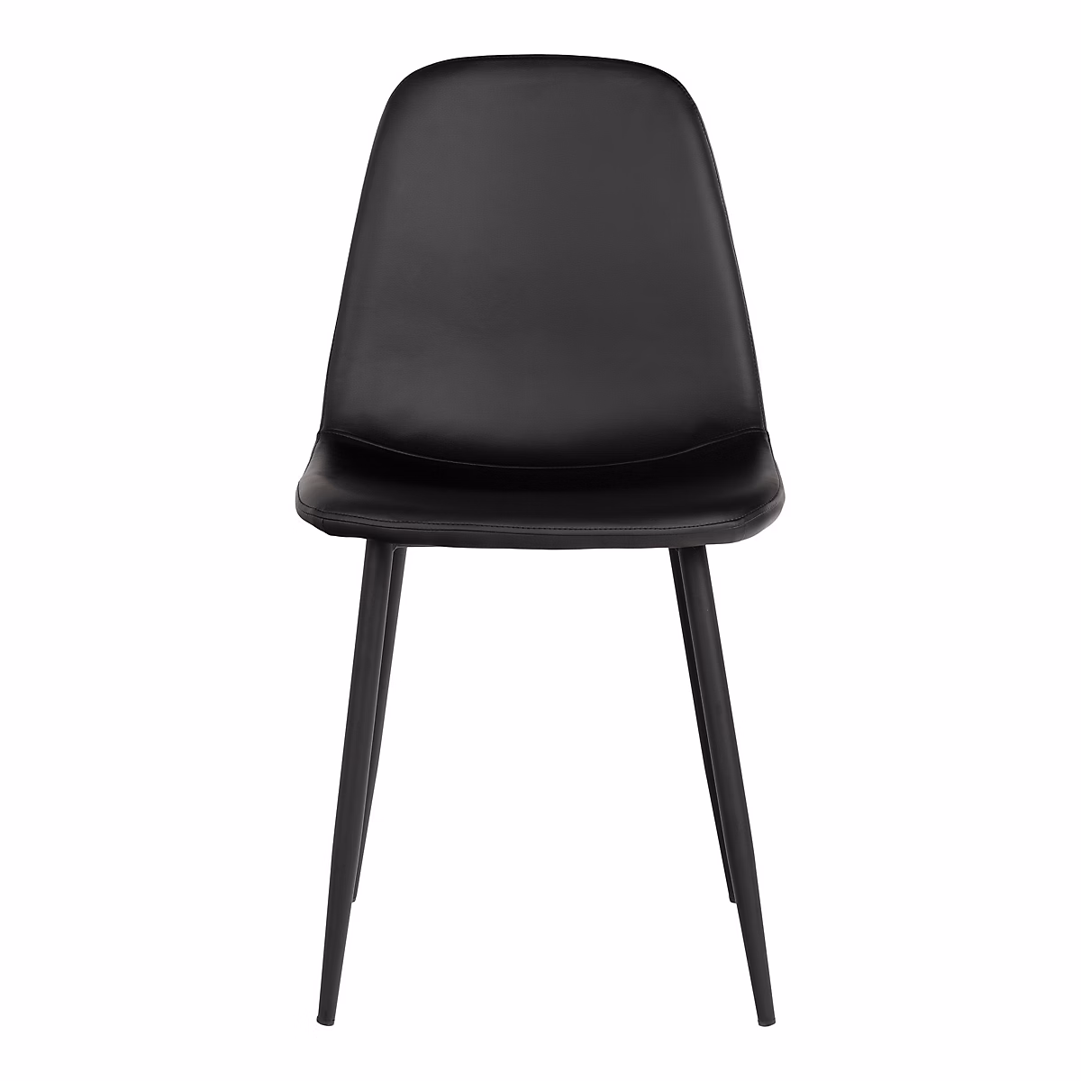 Ensemble de 2 Chaises de Salle à Manger Stockholm en Cuir Synthétique Noir avec Pieds Noirs | Chaise