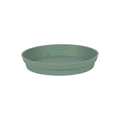 Pour organiser vos extérieurs：Soucoupe ronde en polypropylène vert laurier Eda Toscane - Ø 22,5 cm