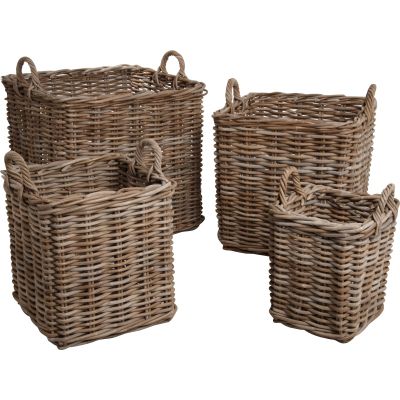 Cache-pots carrés en poelet (Lot de 4)