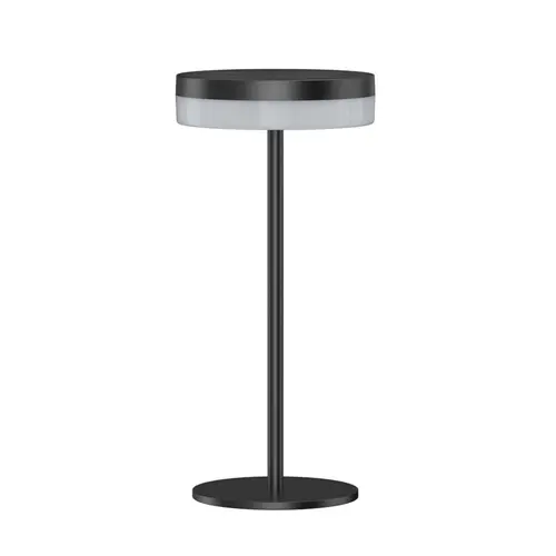 Qualité pour le jardin:Lampe de table solaire Vivia avec USB coloris noir en aluminium - Ø 12,5 x 27 cm
