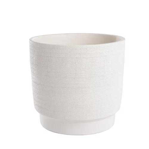 L’essentiel pour l’extérieur:Cache-pot coloris blanc Madeira - 24 x 22 cm