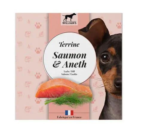 Pour transformer votre jardin:Alimentation humide complémentaire pour chien terrine saumon et aneth William's - 80 g