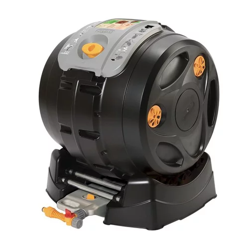 Jardin et pratique：Composteur rotatif avec arroseur Hozelock EasyMix 2 en 1 - 100 L