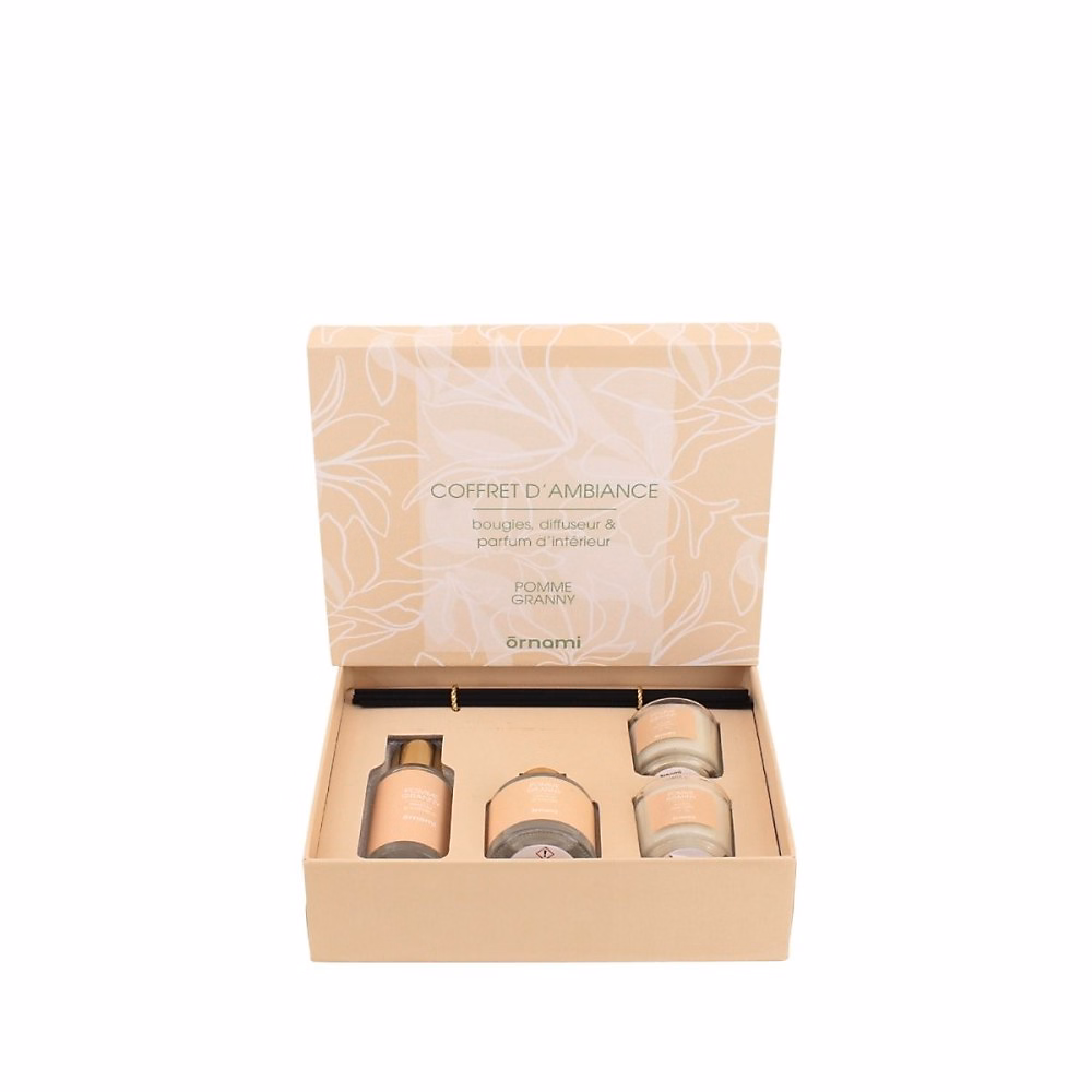 Objet décoratif – Coffret cadeau senteurs maison et 2 bougies parfumées