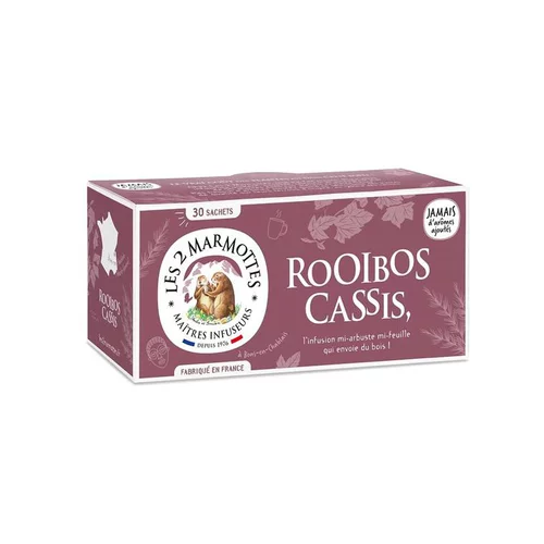 Côté végétal：Rooibos cassis bio Les 2 marmottes - 36 g