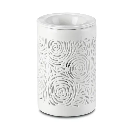 Pour aménager le jardin:Diffuseur par chaleur douce coloris blanc en céramique Calorya n°8 Zen' Arôme - diffusion 20 m2