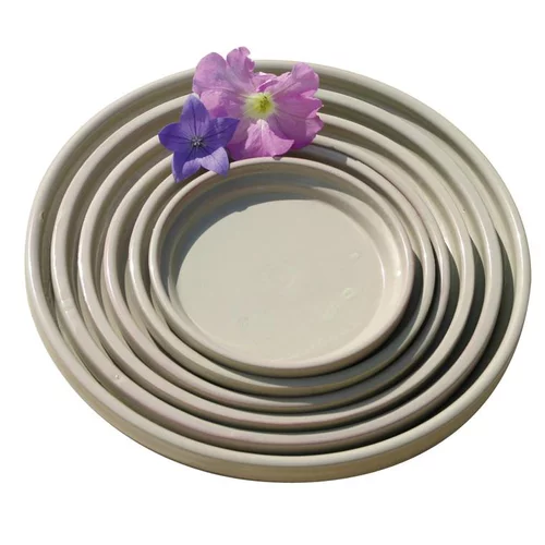 Style jardin:Soucoupe en terre cuite émaillée marron Châtaigne Les Poteries d’Albi - Ø 28 cm