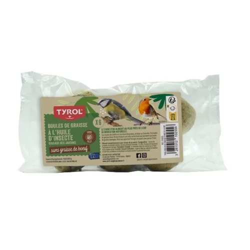 Style jardin:Boules de graisse à l'huile d'insecte pour oiseaux de la nature Tyrol – 80 g x 6