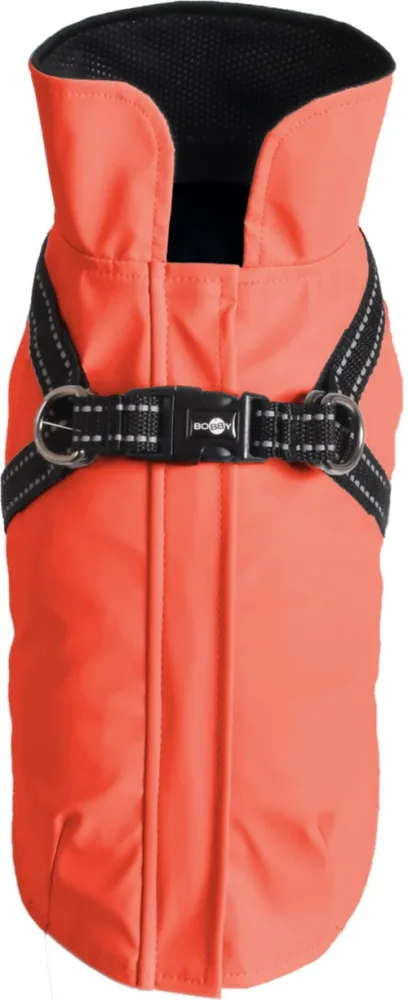 Utile au jardin：Manteau pour chien coloris corail avec harnais intégré Bobby Tom - Taille 48L