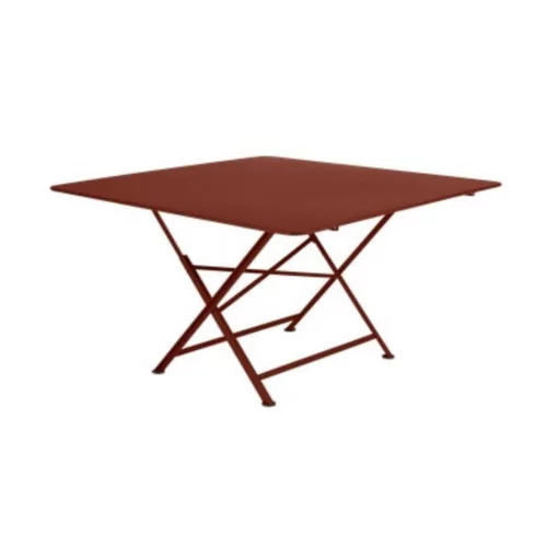 Une sélection pour l’extérieur：Table pliante Cargo FERMOB ocre rouge L128xl128xh74