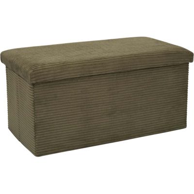 Coffre banc pliable en velours côtelé Scott (Vert)
