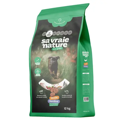 Extérieur loisirs：Croquettes pour chiot grande race Sa Vraie Nature dinde & sardine - 12 kg