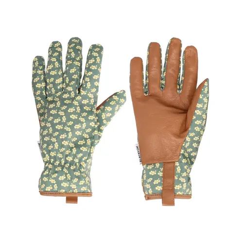 Pour votre extérieur:Gant Bridget coloris vert en toile et cuir Blackfox - taille 7