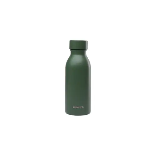 Jardin et pratique:Bouteille isotherme en inox recyclé Qwetch Icon Matt kaki - 350 ml