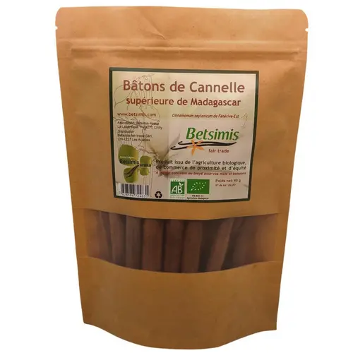 Idéal pour l’extérieur:Bâtons de cannelle bio de Madagascar Betsimis - 80 g