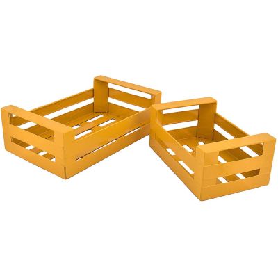 Cagette en métal coloré (Lot de 2) (Moutarde)